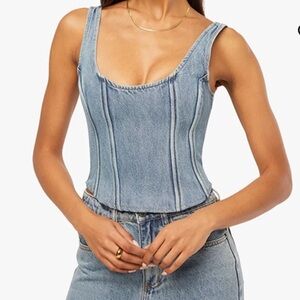 We wore what Denim corset top nwtg